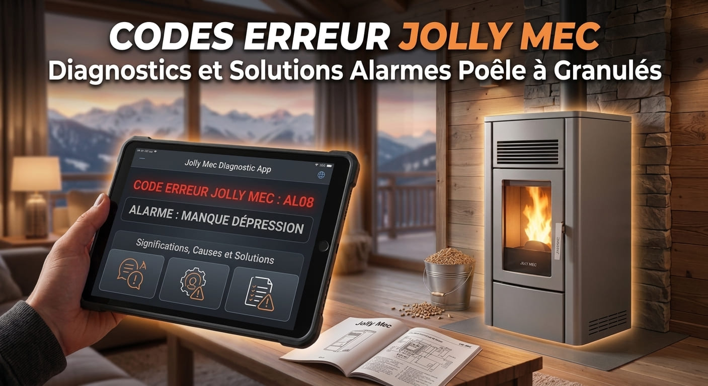 Codes erreur Jolly Mec : significations, causes et solutions des alarmes poêle à granulés