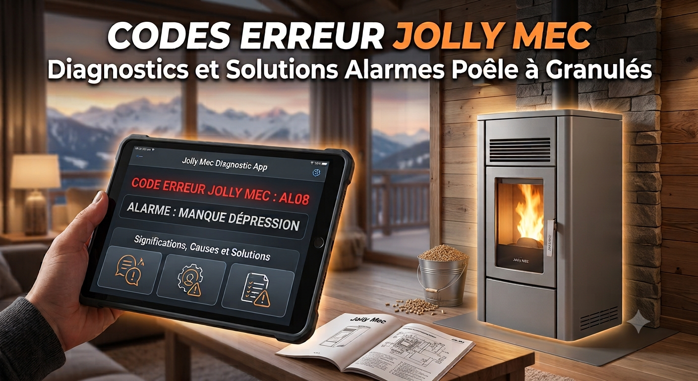 Codes erreur Jolly Mec : significations, causes et solutions des alarmes poêle à granulés